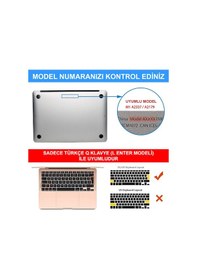 Resim NovStrap Apple Uyumlu MacBook Air M1 Çip A2337 A1932 A2179 13.3" Kılıf Cream Hard Shell Rubber Kapak 