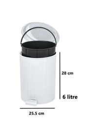 Resim Omnipazar Elf-n522 Nostalji 4'lü Çöp Kovalı Wc Fırçalı Banyo Seti Beyaz Beyaz 