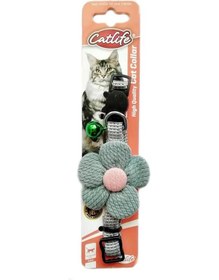 Resim Catlife Çıngıraklı Çiçekli Kedi Boyun Tasması Yeşil 30 CM 