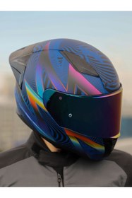 Resim LS2 Rapid 2 Optik Race Full Face Motosiklet Kaskı Yarış Spoiler Siyah Vizörlü 