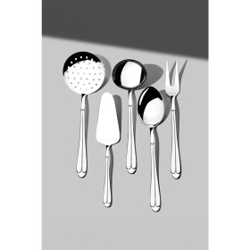 Resim Gri Paslanmaz Çelik 5 Parça Servis Takımı, Şık ve Kullanışlı Tasarım 