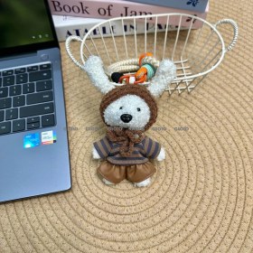 Resim Silver1 Sevimli Renkli Ip Peluş Ayı Kolye El Yapımı Oyuncaklar Küçük Bebek Çanta Çekicilik Sevimli Bebek Cep Telefonu Çekicilik (Yurt Dışından) 