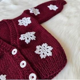 Resim Home Crop Bebek Hırkası>Çocuk giyim>Kar tanesi>Bebek hediyesi>El örgüsü 