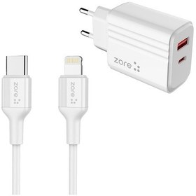 Resim Butam Bilişim Play Serisi Pl08 Type-c To Lightning 2in1 Pd Seyahat Şarj Aleti 20w - Beyaz Beyaz 