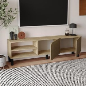 Resim İnarch Dizayn River 150 cm Modern TV Sehpası – Kapaklı ve Raflı Tasarım 