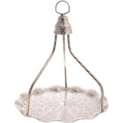 Resim Yuvarlak Dalgalı Askılı Tepsi Beyaz 