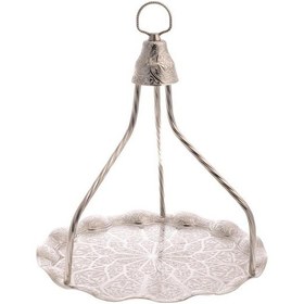 Resim Yuvarlak Dalgalı Askılı Tepsi Beyaz 