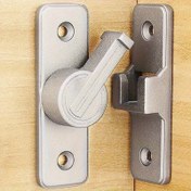 Resim 90 Derece Hırsızlık Karşıtı Sürgülü Kapı Kilidi - Nikel Kaplamalı Korozyona Dirençli Metal Banyo Kilidi, Artırılmış Güvenlik ve Dayanıklılık için Kolay Kurulum Donanımı 