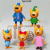 Resim 5 Adet WhimsyCat Çağdaş Anime İlhamlı Plastik Figür Seti - Çok Yönlü Oda Dekoru, Noel, Cadılar Bayramı, Paskalya, Hanuka ve Daha Fazlası İçin İdeal, Elektrik Gerektirmez 