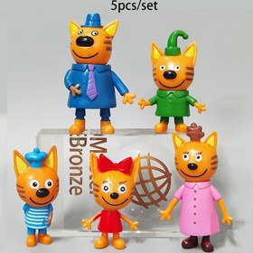Resim 5 Adet WhimsyCat Çağdaş Anime İlhamlı Plastik Figür Seti - Çok Yönlü Oda Dekoru, Noel, Cadılar Bayramı, Paskalya, Hanuka ve Daha Fazlası İçin İdeal, Elektrik Gerektirmez 