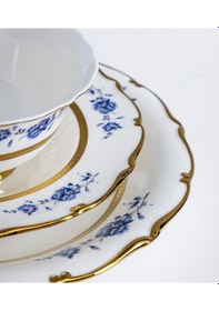 Resim Maxx Doria Majestic Azure 12 Kişilik 77 Parça Yemek Takımı Pa2097 Beyaz - Altın 