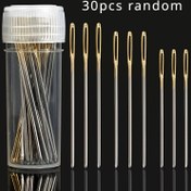Resim 30 adet Nakış İğnesi Seti, Dayanıklı Paslanmaz Çelik El Dikiş İğneleri, Çeşitli Boyutlar 22/24/26, Çapraz Dikiş ve DIY El Sanatları için Syringe ve İğneleme Aracı ile 