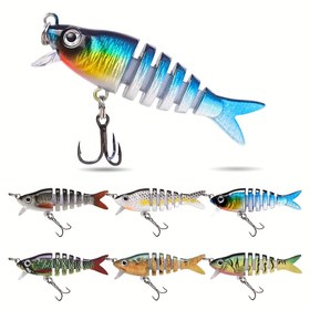 Resim 1 adet Mini Dil Tahtası Çok Eklemeli Balıkçılık Yemi - Uzun Atış Yüzüstü Yem Deniz ve Tatlı Su Balıkçılığı için, Bass ve Mandarin Balığı için Evrensel, PVC ve Karbon Çelik, Parlak Renkler, Balıkçı Hediye Fikri, Balıkçılık Malzemeleri | Gerçekçi Yem | Dayanıklı Yapı 