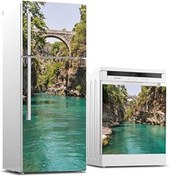 Resim Qedii Buzdolabı Ve Bulaşık Makinası Beyaz Eşya Sticker Kaplama Köprü Akarsu 
