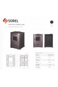 Resim Sürel 5122 Mini Ultra Şömine Camlı Soba Tuğlalı Soba Kömür Sobası 