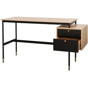 Resim Madrid 2 Çekmeceli Çalışma Masasıceviz-siyah 137.5x54x76 Cm Siyah 
