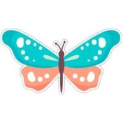 Resim Bay Etiket Btf8 Mavi Kelebek Sticker 