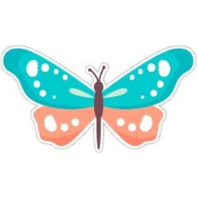 Resim Bay Etiket Btf8 Mavi Kelebek Sticker 