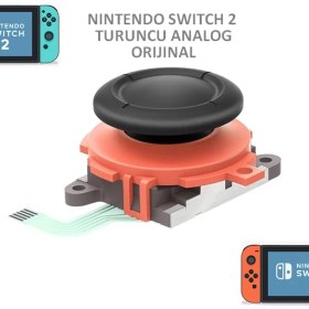 Resim Şiar Nintendo Switch 2 Ns2 Joystick (Joycon) Analog Stick V2 Turuncu 