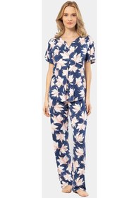 Resim Türen Patlı Örme Kısa Kol Pijama Takımı 3606/lacivert 001 
