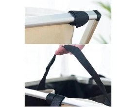 Resim Home 3 Bölmeli Katlanabilir Çamaşır Sepeti – Siyah, Beyaz ve Gri Renklerde, Dayanıklı ve Şık Tasarım, Makinede Yıkanabilir Kumaşlı, Alüminyum Gövdeli, 64X42X58 cm Boyutlarında 