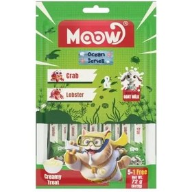 Resim Moow Yengeçli Istakozlu ve Keçi Sütlü Yetişkin Sıvı Kedi Ödül Maması 1 Adet 6x12 Gr 