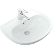 Resim Creavit Oval Lavabo 40X50 Cm Beyaz Batarya Delikli Lavabo 