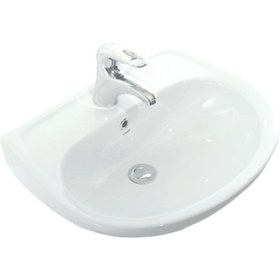Resim Creavit Oval Lavabo 40X50 Cm Beyaz Batarya Delikli Lavabo 