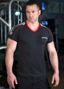 Resim Bodydrom Fitness Ve Bodybuilding T-shirt Omuz Baskılı Kısa Kollu Antrasit 