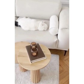 Resim Ahşap 2’Li Set Fitilli Mantar Yan Sehpa Fiskos / Çiçeklik Modern 