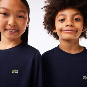 Resim Lacoste Bisiklet Yaka Çocuk Lacivert T-Shirt 
