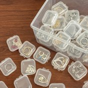 Resim 40 Adet Mini Şeffaf Plastik Organizatör Kutular Kapaklı - Boncuklar, El İşleri, Küpeler, Yüzükler için Şeffaf Takı Saklama - Ev Düzeni ve Yatak Odası Aksesuarları, Takı Organizeri İçin Mükemmel 