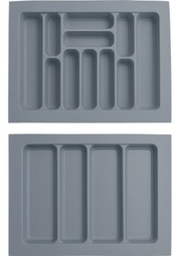 Resim Çekmece İçi Kaşıklık Ve Kepçelik Organizer Seti 62x49 Cm 55x40 Cm'e Kadar Kesilebilir Gri 