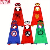 Resim Örümcek Adam + Demir Adam & Thor & Kaptan Amerika & Hulk Pelerin Takımı 2 Parça Set, Avengers Süper Kahraman Karakteri Cosplay Partisi Kostümü, Parti Oyunları, Kutlamalar ve Temalı Toplantılar İçin Uygun 
