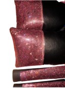 Resim Arabasına Aşıklar Kulübü Pembe kristal taşlı yastık ve kemer çifti 