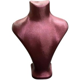 Resim Yerli Üretim Londra Model İmera Deri Kumaş Kırmızı Renk 22/18 Cm Kolye Sergileme Mankeni Çok Renkli 