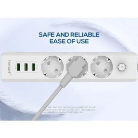Resim T&Smart 3 Usb Çıkışlı Akım Korumalı Akıllı Priz 