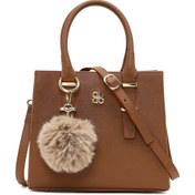 Resim Women's Beige Long Strapped Accessorized Handbag Derimod