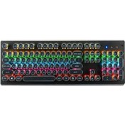Resim Carrier 104 Tuşlu Kablolu Mekanik Klavye Mavi Anahtar Ergonomik 