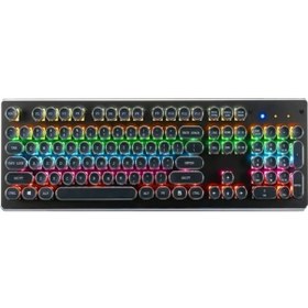 Resim Carrier 104 Tuşlu Kablolu Mekanik Klavye Mavi Anahtar Ergonomik 