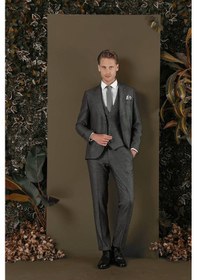 Resim Efor Tk 876 Slim Fit Füme Klasik Takım Elbise Füme 