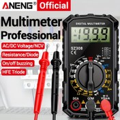 Resim ANENG SZ308 Elektrik Bakım Mini Dijital Multimetre 1999 Sayım Voltaj Ölçer DC Akım Kare Dalga Ölçüm Cihazı Direnç Diyot HFE Triyot Diyot Multimetre Test Aletleri Pil Dahil Değil, Voltaj Ölçümü,Diyot Testi,Kompakt Multimetre,Hassas Enstrüman,Güvenilir Performans,Elektrik Test Cihazı,Çok Fonksiyonlu 