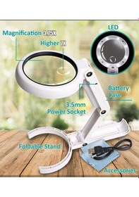 Resim Proskit Ma-025 Katlanabilir Masa Ve El Tip Büyüteç Usb Ledli 