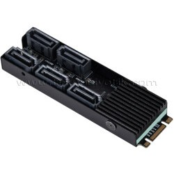 Resim SilverStone m.2 NVME to 5 x SATA3 6Gbps Depolama Genişleme Kartı (SST-ECS07) 