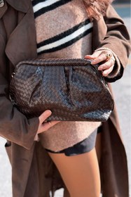 Resim I Love Shoes Lurine Kadın Clutch Çanta Acıkahve Mat Deri 