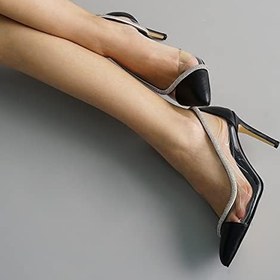 Resim Mio Gusto Anastasia Hakiki Deri Siyah Kadın Abiye Topuklu Stiletto Ayakkabı 