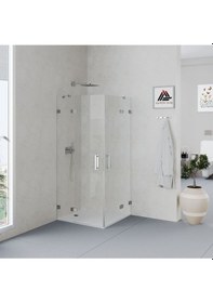 Resim Helios D100 Kare Menteşeli Sistem Duşakabin Şeffaf Cam H: 190 Cm Diğer 