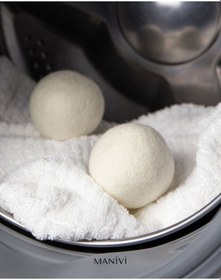 Resim % 100 Merinos Yün Keçe Çamaşır Kurutma Topu Xl 3 Adet Büyük 50+ Çap Çamaşır Kurutma Topu Renkli 
