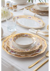 Resim Acar Tiara 12 Kişilik 60 Parça Porselen Yemek Takımı Renkli 