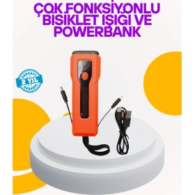 Resim Zero Land Storozal Su Geçirmez Bisiklet Işığı 5000 Mah Powerbankli Ön Far 